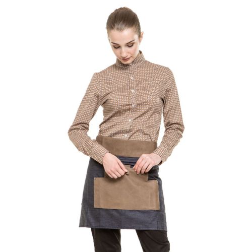 L457 | Grembiule Corto in Jeans ed Ecopelle