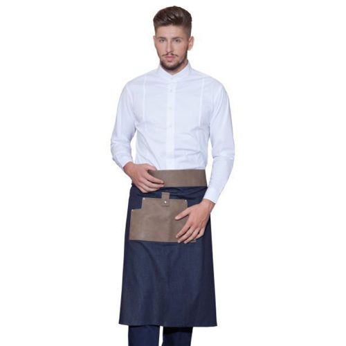 L458 | Grembiule Lungo in Jeans ed Ecopelle L458 | Grembiule Lungo in Jeans ed Ecopelle