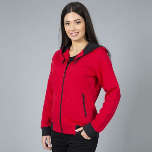 CLEVELAND LADY | Felpa cappuccio e zip lunga donna