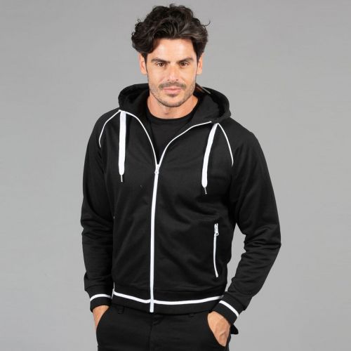 COIMBRA | Felpa zip lunga cappuccio dry