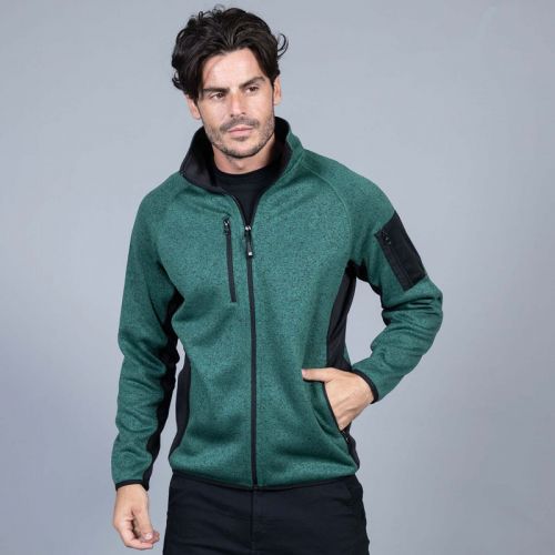 MONVISO MAN | Maglia zip lunga in knitted fleece