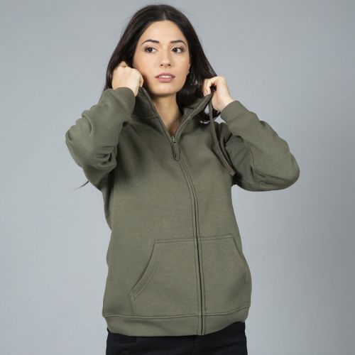 OKLAHOMA LADY | Felpa cappuccio e zip lunga donna