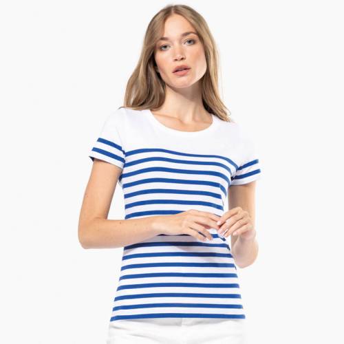 K3034 | T-shirt donna stile marinaio a righe