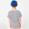 K379 | T-shirt bambino stile marinaio a righe con taschino