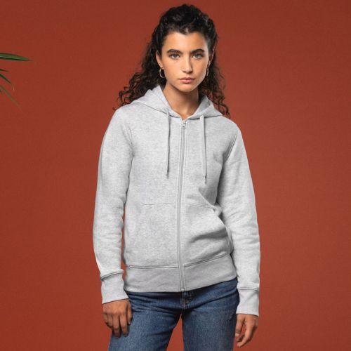 K4031 | Felpa donna con cappuccio e zip ecosostenibile