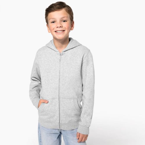 K4045 | Felpa cappuccio e zip in tessuto riciclato bambino