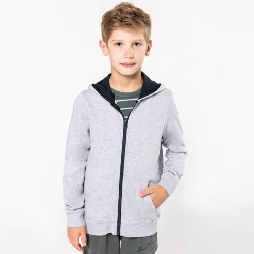 K486 | Felpa bambino con cappuccio e zip in contrasto K486 | Felpa bambino con cappuccio e zip in contrasto