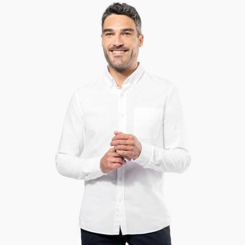 K516 | Camicia uomo oxford lavato maniche lunghe