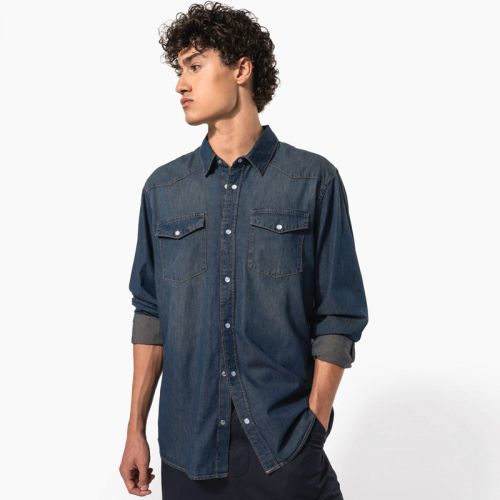 K519 | Camicia uomo denim maniche lunghe