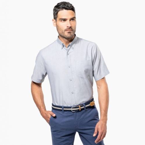 K535 | Camicia oxford uomo maniche corte