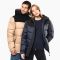 K6163 | Parka imbottito bicolore con cappuccio unisex