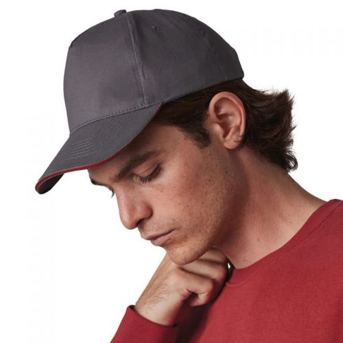 KP124 | Cappellino con visiera a sandwick 5 pannelli