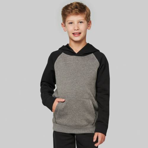 PA370 | Felpa bambino bicolore con cappuccio