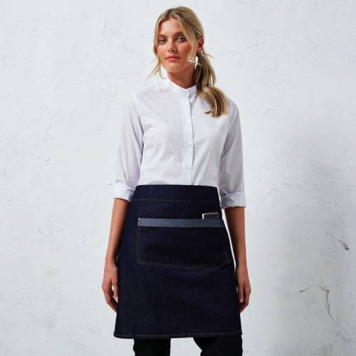 PR128 | Grembiule vita in denim a contrasto