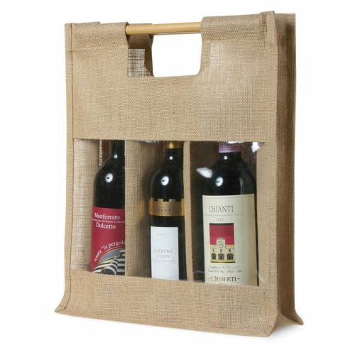 Q24853 | Borsa in iuta per 3 bottiglie Q24853 | Borsa in iuta per 3 bottiglie
