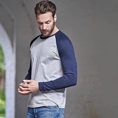 TJ5072 | T-shirt baseball maniche lunghe