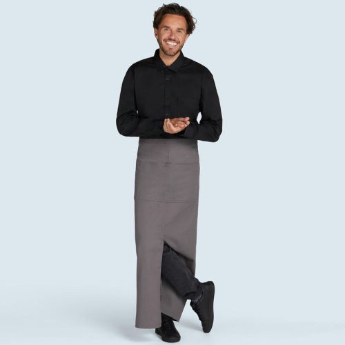 JG12 | Grembiule lungo bistro con spacco e tasca JG12 | Grembiule lungo bistro con spacco e tasca
