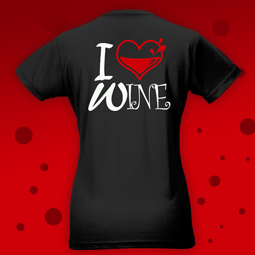 Print059 | T-shirt personalizzata donna - i love wine