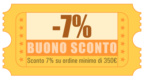 Buono sconto del 7% su ordine minimo di 350€